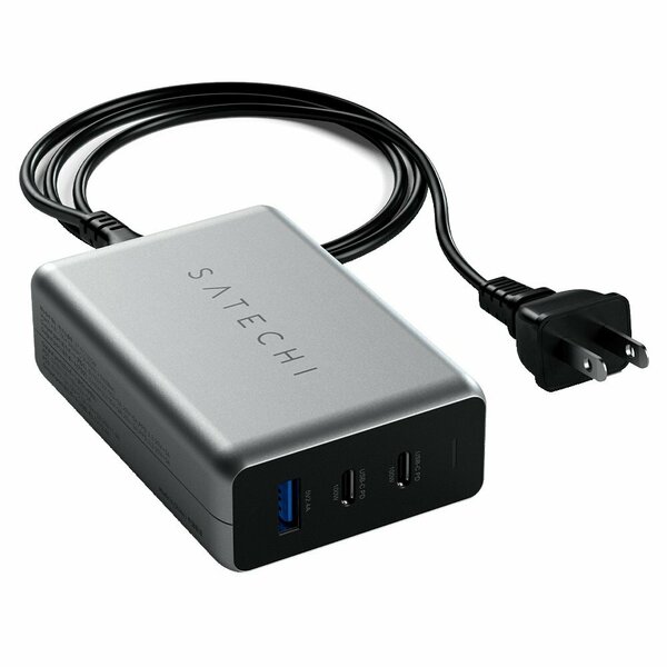 Satechi 100w Usb-c Pd Compact Gan Wall Charger, Space Gray ST-TC100GM